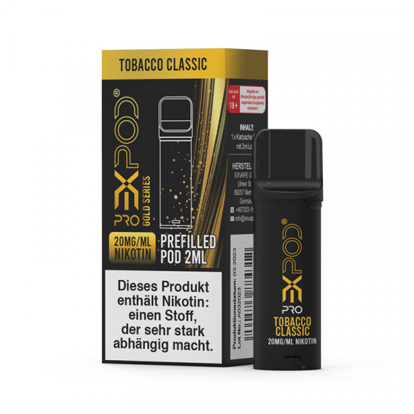 Expod Pro Pod - Gold Series - 20mg - Tobacco Classic