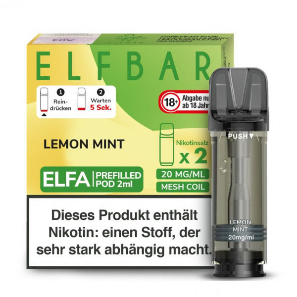 Elf Bar ELFA Prefilled Pod Lemon Mint (2 Stk)