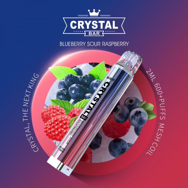 Crystal Bar Vape 600 - Blueberry Sour Raspberry